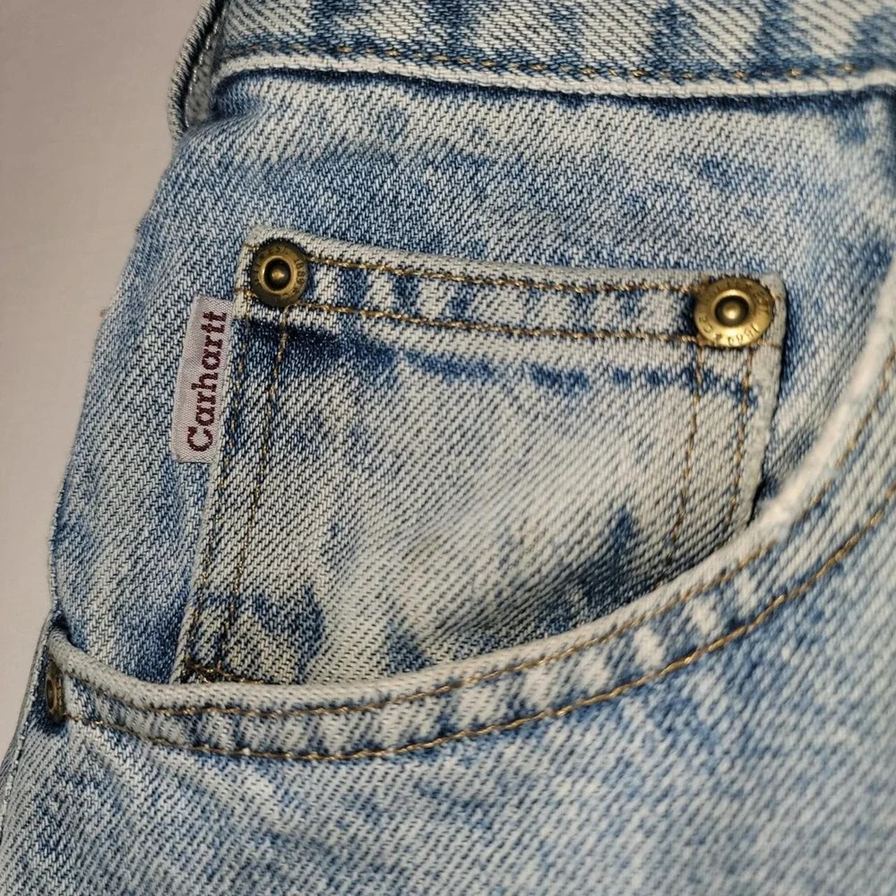 Carhartt B17 STW Relaxed Fit Light Wash Stonewash Denim Jeans Mens 38x30